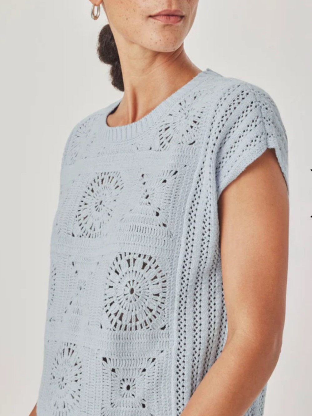 Splendid Light Blue Cropped Knit Sweater Vest - Picture 12 of 14